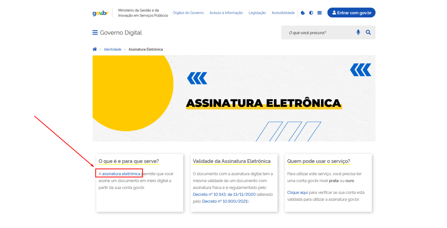 Assinatura Digital – VIA GOV.BR